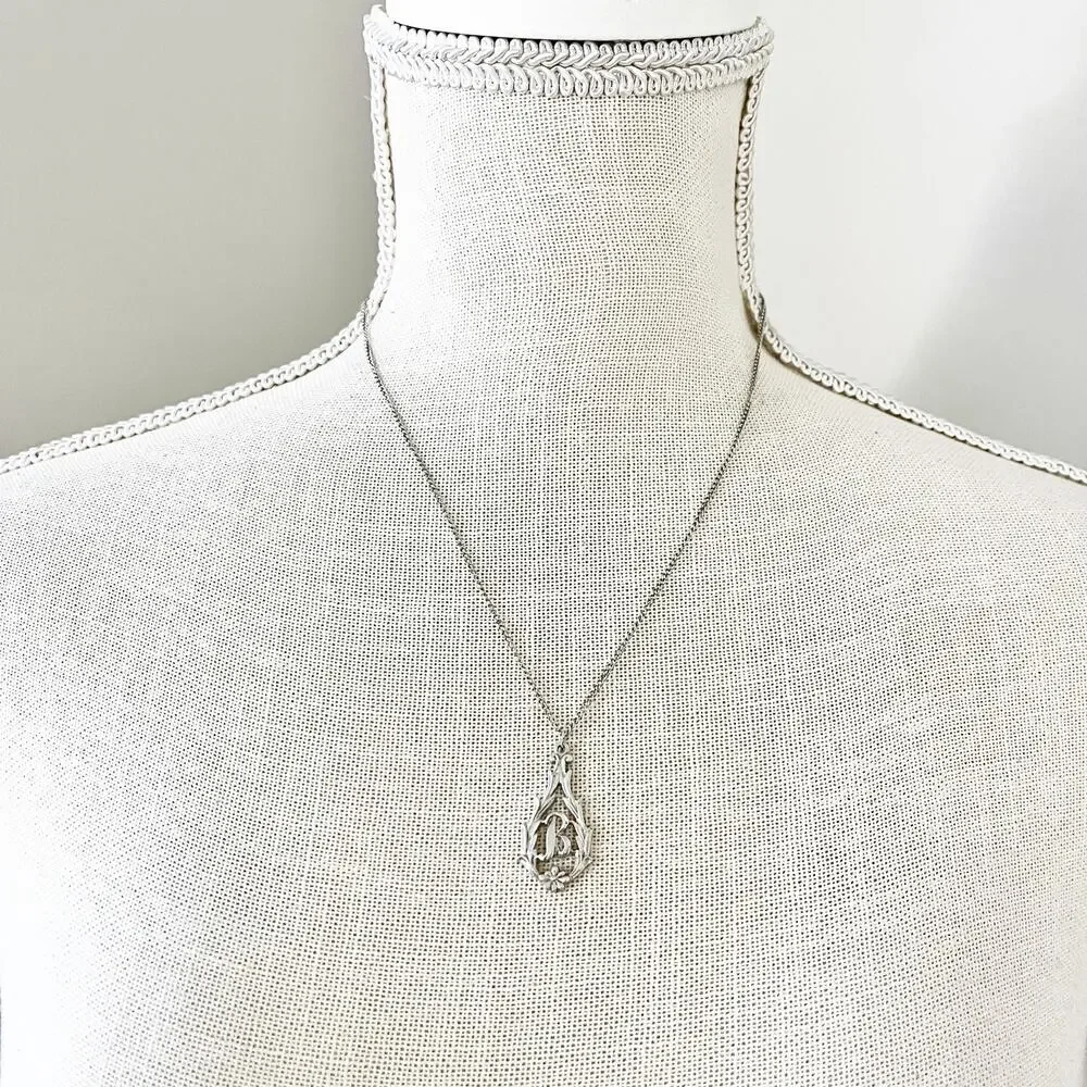 Sarah Coventry Personally Yours B Initial Pendant Necklace 1975